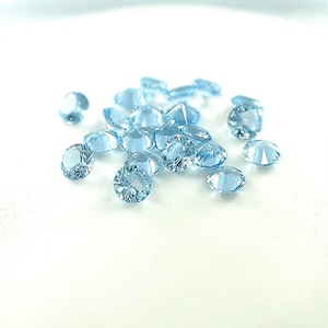 Nano Gem 3 mm 2,5 mm okrągły topaz niebieski jasny- osadzenie kamienia szlif fasetowy 0,18 koszyki