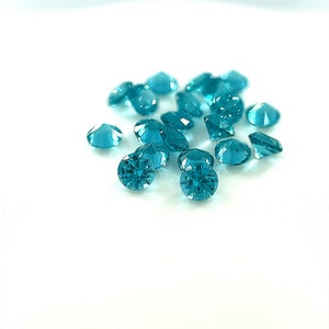 Nano Edelstein 3 mm 2,5 mm runde Paraiba- Steinfassung Facettenschliff 0,18 Karts