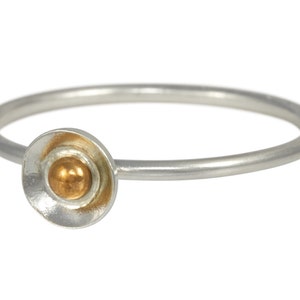 Stacking Ring- Disc and Pebble Thin Ring- Sterling Silver Jewelry ring