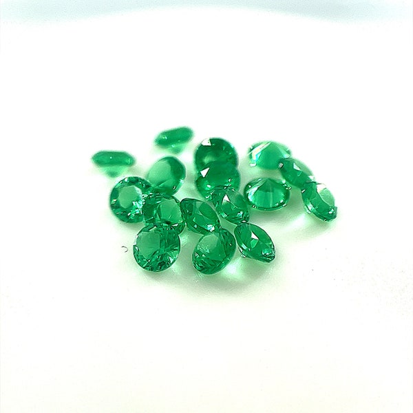 Nano Gem 3mm 2.5mm Round Emerald- Stone Setting Facet Cut 0.18 Carts