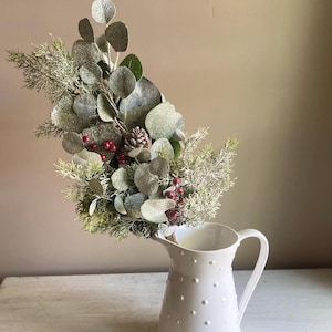 Christmas Greenery - Astoria Eucalyptus Bush with Pinecones & Berries - Christmas Floral