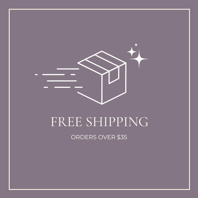 May include: A white line drawing of a box with a star above it and lines coming out of the box to indicate speed. The text below reads "FREE SHIPPING ORDERS OVER &pound;35".