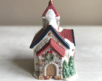 Dickens Collectibles Red Church | Vintage Christmas Village | Sugar Creek County | Christmas Village Chapel | Small Christmas Village Church