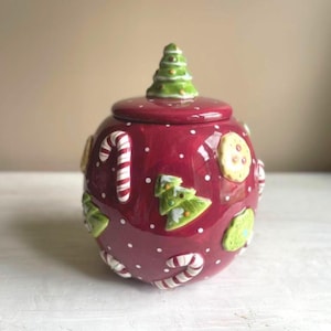 Vintage Laurie Gates Holiday Treats Christmas Cookie Jar | Vintage Christmas | Holiday Cookie Jar | Vintage Christmas Canister