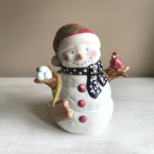 Vintage Snowman Cookie Jar | Christmas Cookie Jar | Vintage Christmas | Snowman Cookie Jar | Vintage Christmas Cookie Jar | Holiday Decor