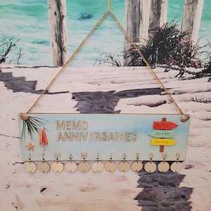 Calendario perpetuo dei compleanni in legno decorato. Idea regalo per compleanno, Natale, matrimonio, festa della mamma e del papà.
