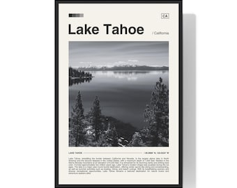 タホ湖の写真プリント、風景旅行ポスター