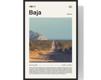 Baja California Reiseplakat, Mexikanische Halbinsel Wandkunst
