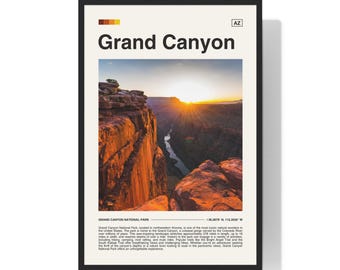 Grand Canyon National Park Poster, Arizona Travel Print
