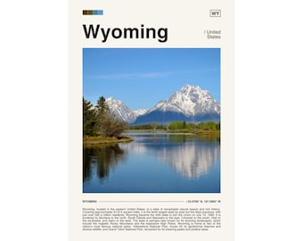 Wyoming Landscape Poster, Grand Teton Print (Digital Download)