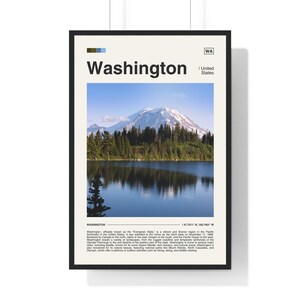 Póster de Washington, Impresión de Washington, Arte mural de Washington, Póster de viaje, Impresión de viaje, Arte mural de viaje, Estado de Washington, Póster estatal
