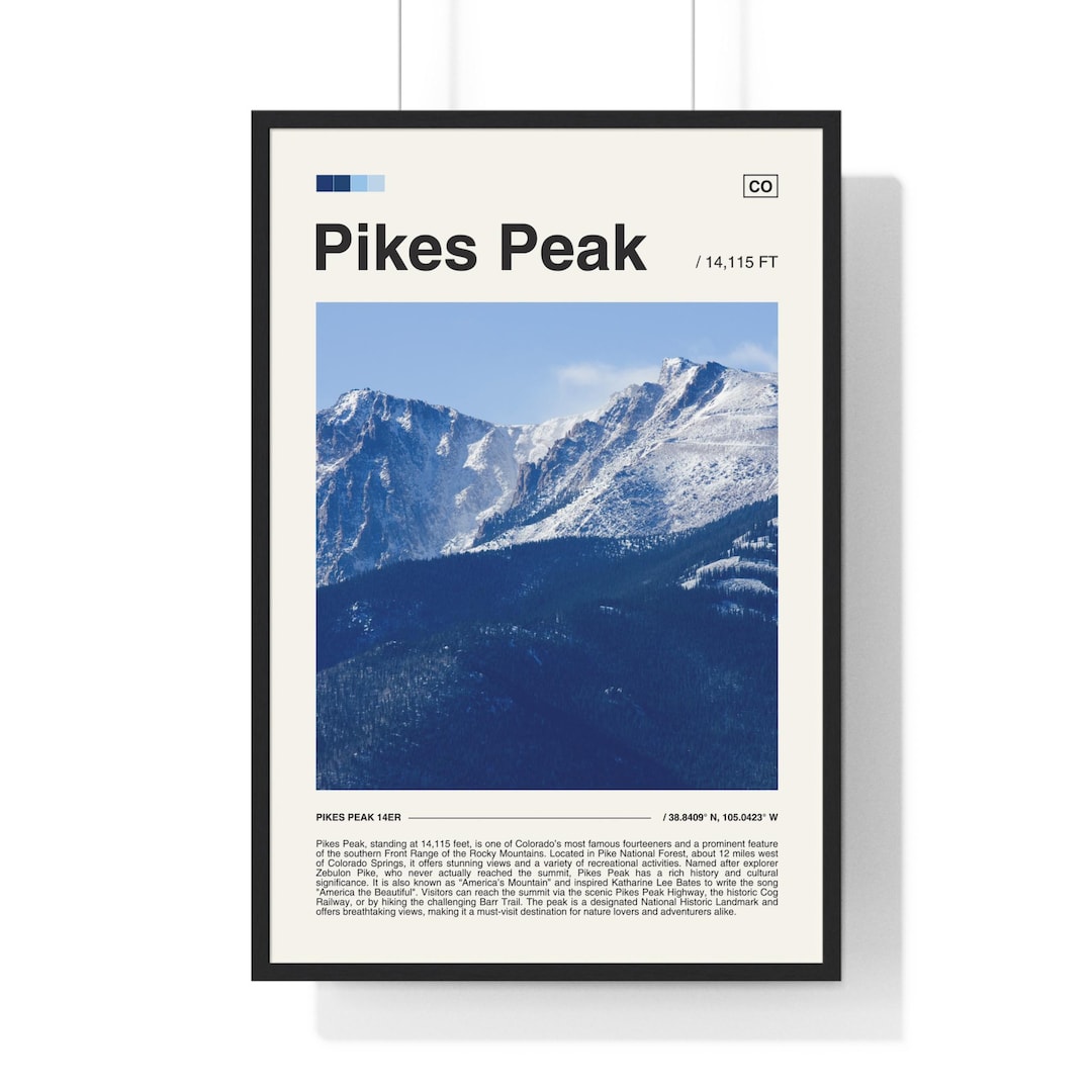 Pikes Peak Poster, Colorado 14er Print, Mountain Art - Etsy