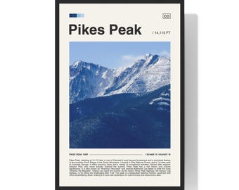Pikes Peak-poster, Colorado 14er-print, bergkunst