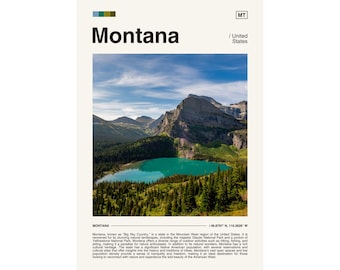 Montana Landscape Poster, Big Sky Country Travel Print (Digital Download)