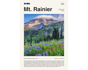 Mount Rainier National Park Poster, Washington Landschaft (Digitaler Download)