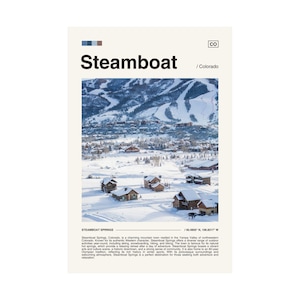 Steamboat Springs Colorado Poster, Ski Town Landscape (Digital Download)