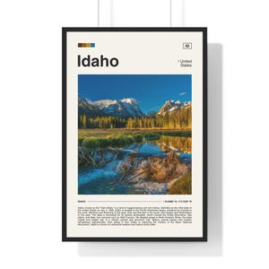 Póster de Idaho, Impresión de Idaho, Arte mural de Idaho, Fotografía de Idaho, Paisaje de Idaho, Póster de viaje de Idaho, Impresión de viaje, Arte de viaje, Póster estatal