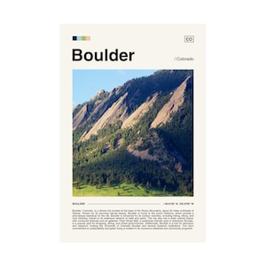 Digitale downloadposter Boulder Colorado, digitale download Boulder, digitale download voor poster, digitale download Colorado