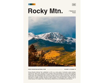 Rocky Mountain National Park Poster, Colorado Landscape (Digital Download)