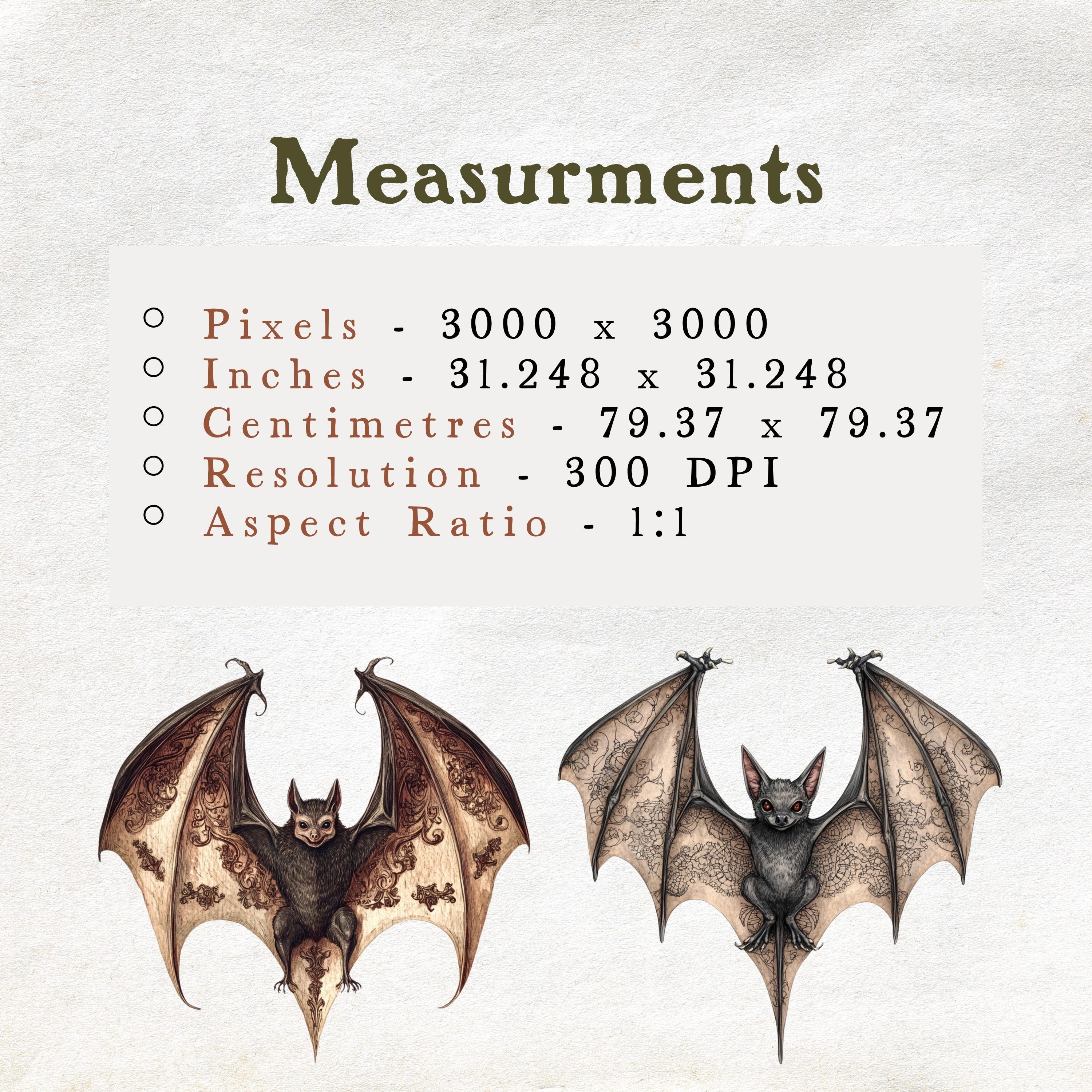 Magical Bats - 6 Watercolor Clipart Set, Bat Clipart, Whimsical, Animal ...