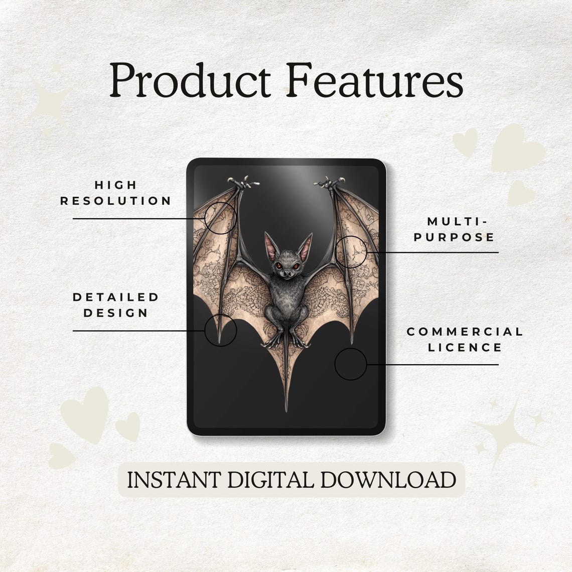 Magical Bats - 6 Watercolor Clipart Set, Bat Clipart, Whimsical, Animal ...