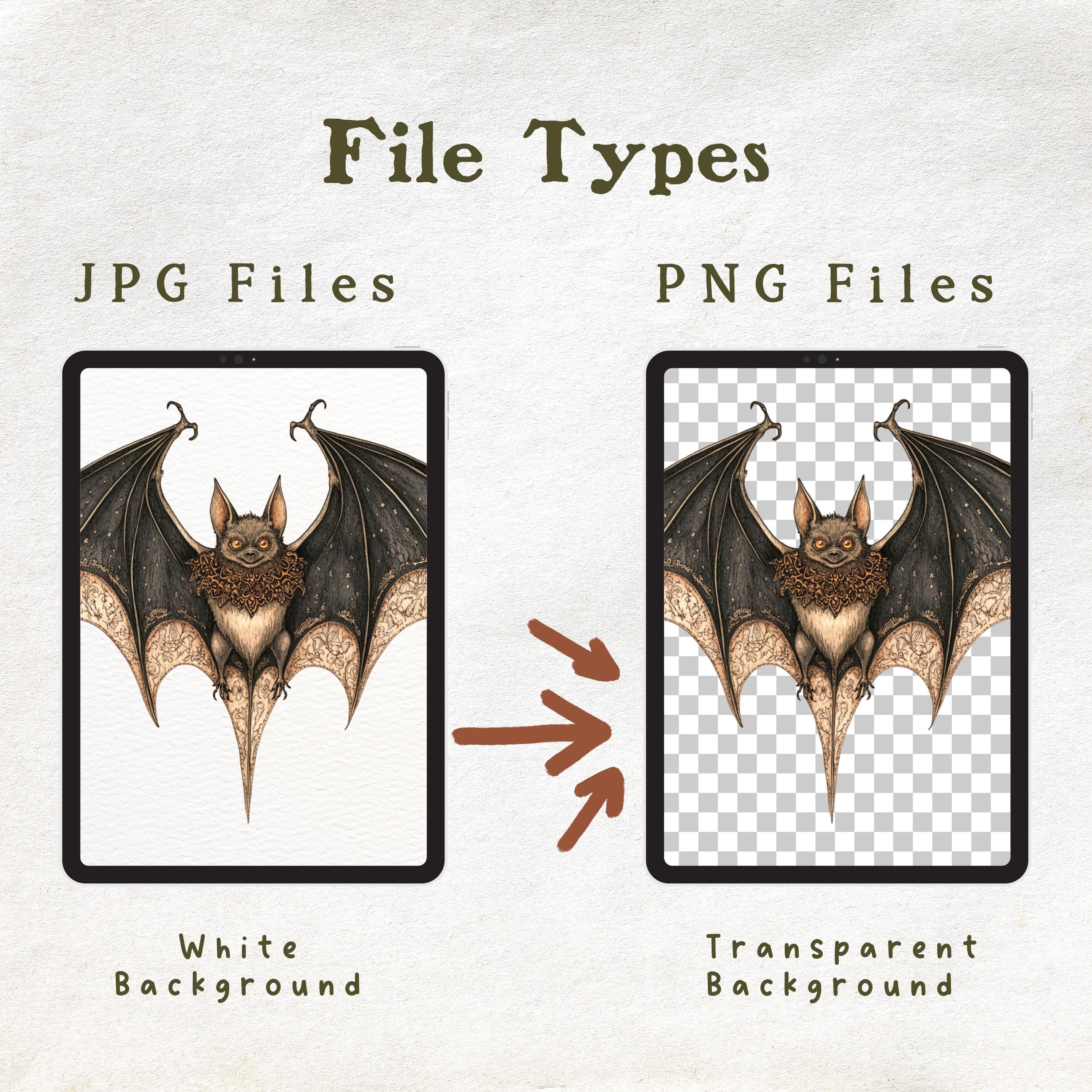 Magical Bats - 6 Watercolor Clipart Set, Bat Clipart, Whimsical, Animal ...