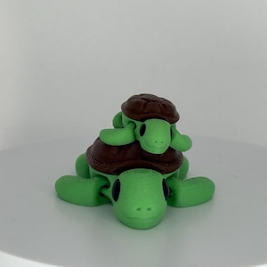 3D Printed Turtle Figurine | Cute Articulated Turtle Toy | Fidget Turtle | Keychain Option | Small & Large Sizes | Turtle Lover Gift