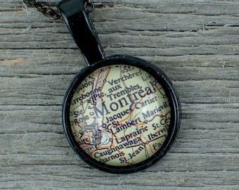 Montreal Map necklace