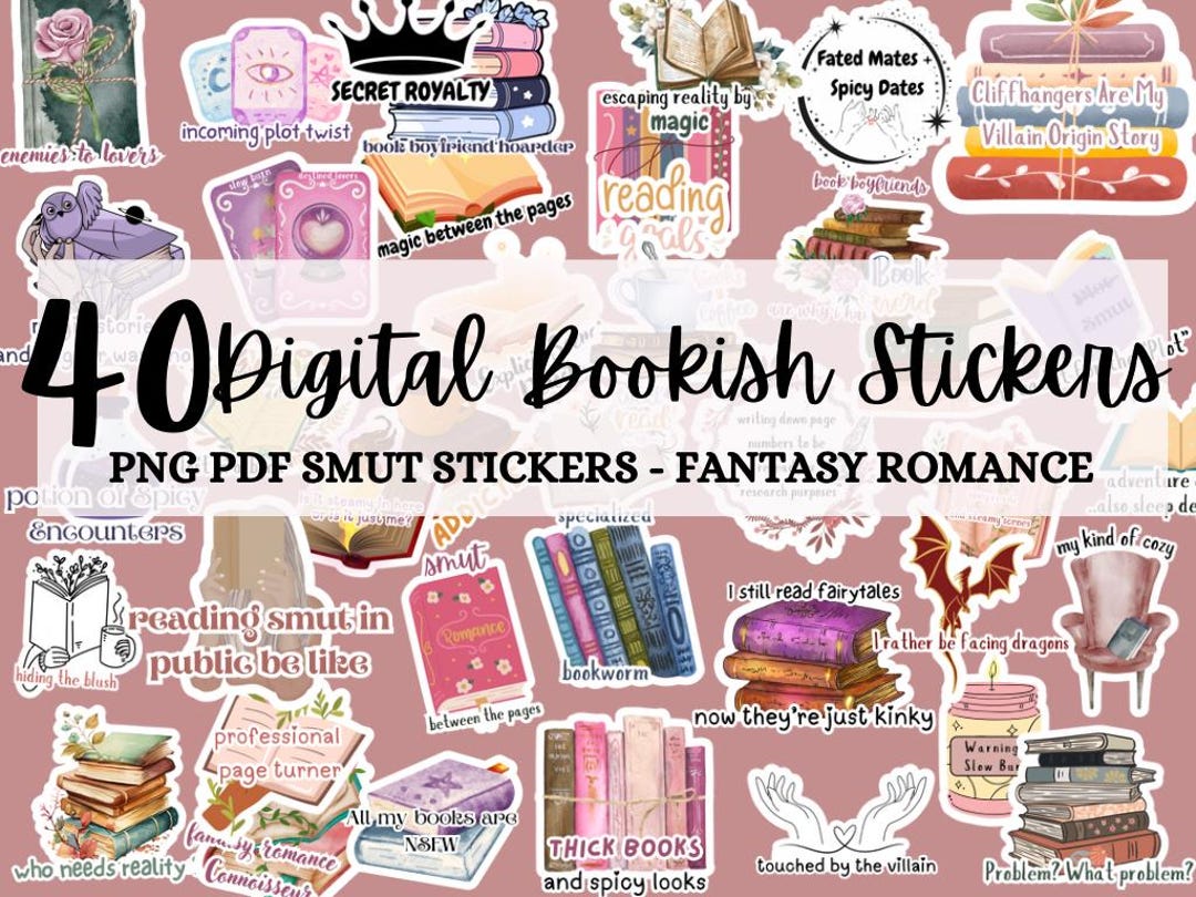 40 Fantasy Romance Digital Stickers - Romantasy Bookish Stickers ...