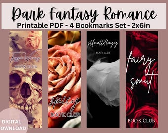 4 Dark Romance Lesezeichen zum Ausdrucken - Fantasy Lesezeichen Lesezeichen Zubehör Digitale Lesezeichen - Booktok Smut Lesezeichen - Instant Download PDF