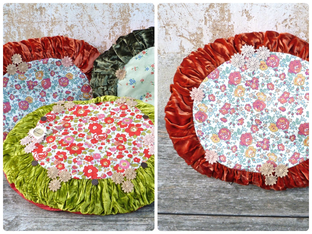 Coussin Liberty et Velours Frappé/Esprit Boheme