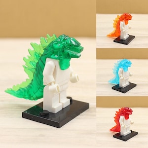 Custom UV Printed Mini figure Parts - King of Monsters Dinosaur Figure Head Only - Minifigure NOT included
