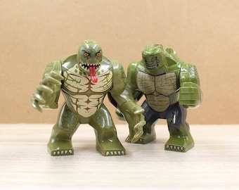 Custom UV Printed Toy Figurine - Green Monster Villain Bigfig Brick Toy