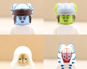 Custom UV Printed Star Wars Mini figure Parts - Aayla , Hera , Temple Guard and Shaak Head Only - Star Wars Minifigure NOT included