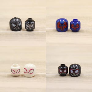 Custom UV Printed Mini figure Parts - Spider-man Head Only - Minifigure NOT included
