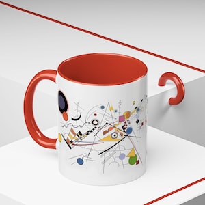 Kandinsky Abstract Art Mug: Colorful Geometric Ceramic Coffee Cup