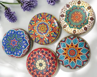 Mandala Design Tin Box: Metal Storage Organizer with Olive Oil Soap