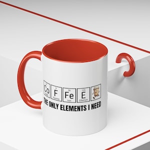 Mug, Science Chemistry Periodic Table Back to School Tea Cup Gift for Teacher, Student, Geek, Nerd, Study, Lab, Laboratory, Decor, Kitchen,