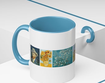 Vincent Van Gogh Coffee Mug, Artist Gift, Porcelain Cup, Art Lover Tea Cup, Unique Kitchen Decor, Printed Mug