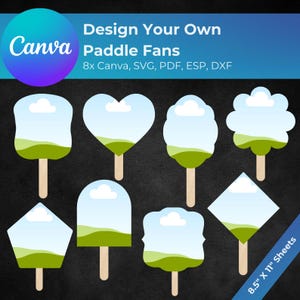 Make Your Own Paddle Fans, Drag and Drop Photo, Paddle Fan Canva Template,  8x Editable Paddle Fans Svg, Graduation Fan Template