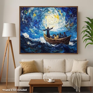 Christ Calming the Storm | Van Gogh Style | Canvas Print 0.75&quot;