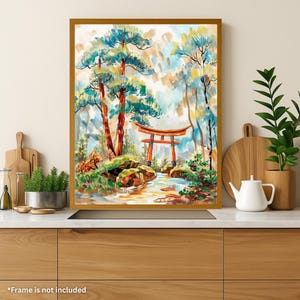 Torii Gate at Dusk | Traditional Japanese Print | Canvas Print