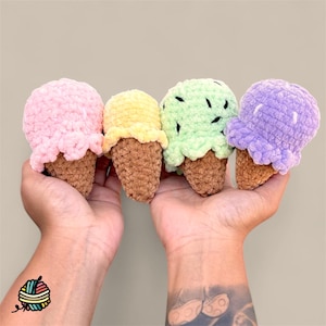 Printable  Ice Cream Cone Plush Pattern - Instant Digital PDF Download - High Quality Print