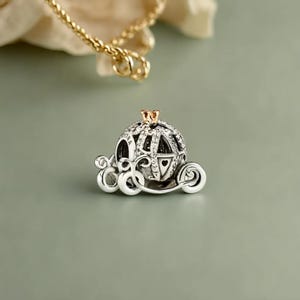 Pumpkin Coach Charm Cinderella&#39;s Cartoon Charm for Women A Trending and Nostalgic Bracelet Charm Anniversary Gift