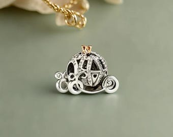 Pumpkin Coach Charm Cinderella&#39;s Cartoon Charm for Women A Trending and Nostalgic Bracelet Charm Anniversary Gift