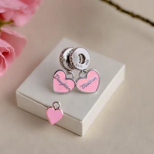 Silber Charm Anhänger Mutter & Tochter Herzen Verbindungen Handgefertigte Silber Charms für Frauen - Beliebt und individuell
