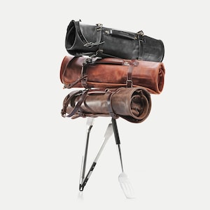 Grill roll bag BBQ gift ideas Grilling gift for men Grill tools holder Grilling tools organizer Personalized tools storage Christmas gift