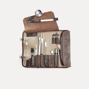 Grilling tools organizer Grill roll bag BBQ tools holder Grilling gift for men Personalized grill tools holder Father day gift