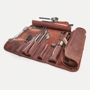 Grill tool holder Grilling tool organizer Personalizer grill tools case Grill roll bag BBQ gift ideas Grilling gift for men Father day gift