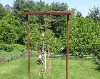 Wood Necklace Jewelry Display, 23 in. or 12 in. Tall with 24 Nail Hooks